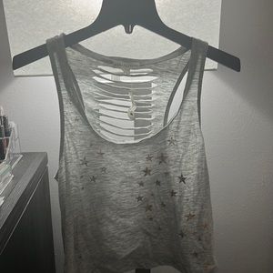 Aeropostale gray star crop top